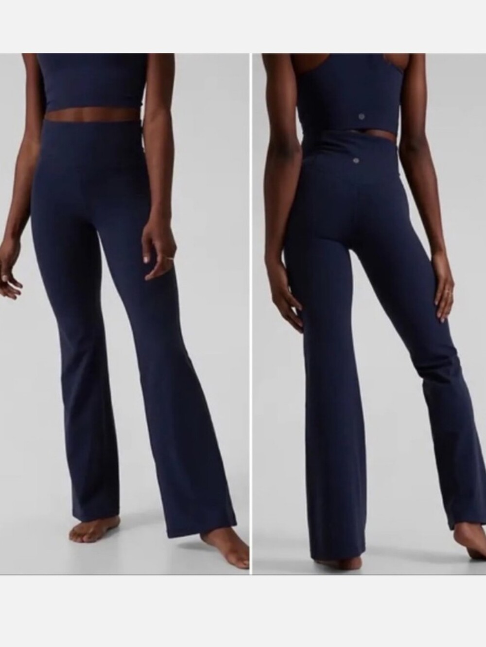 Athleta Elation Flare Pant SMALL Navy Blue Leggings